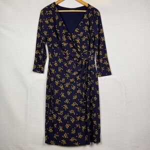 Lauren Ralph Lauren Women ¾ Sleeve Ruched Midi Dress Sz 12 Office Professional